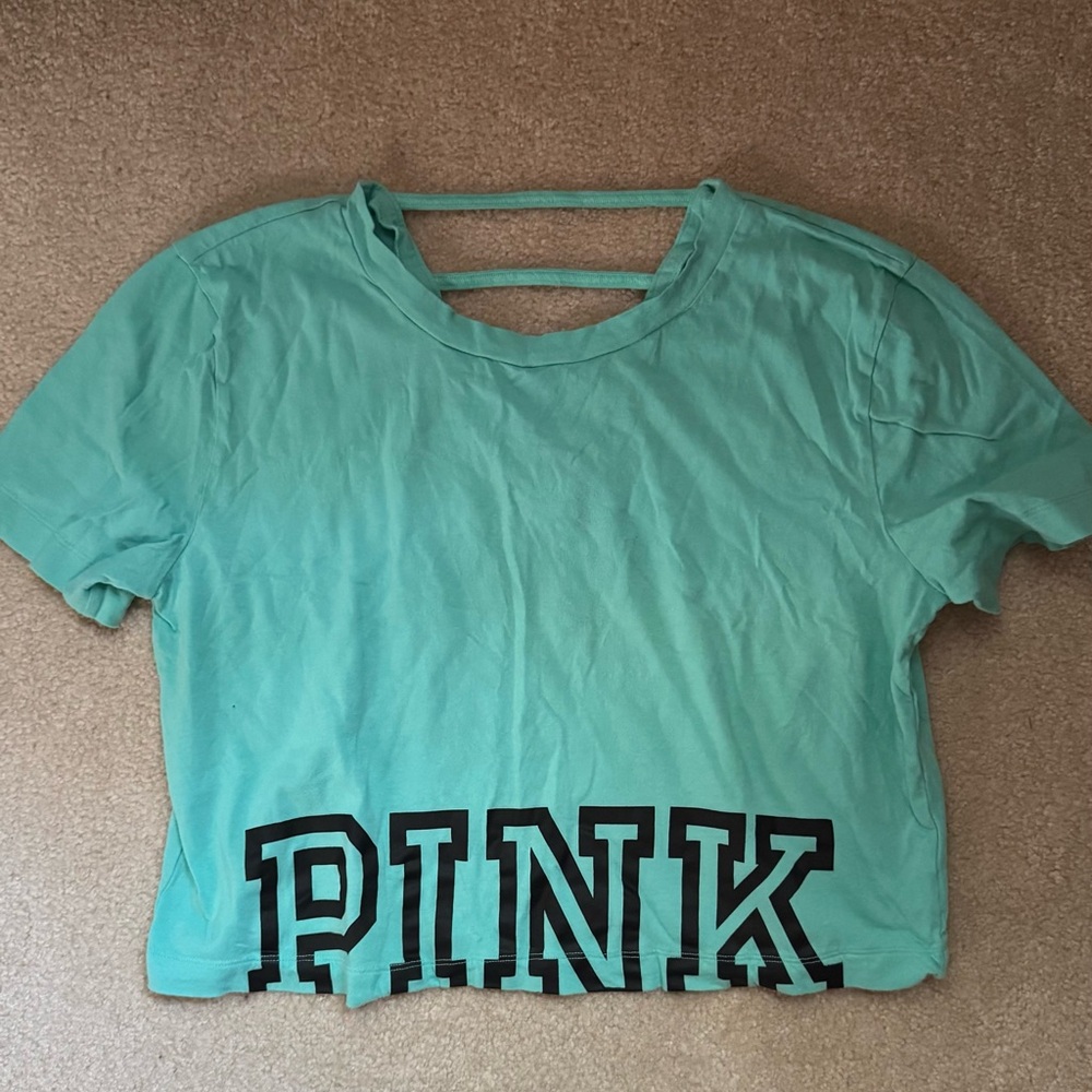 PINK Victoria's Secret Aqua Crop Top